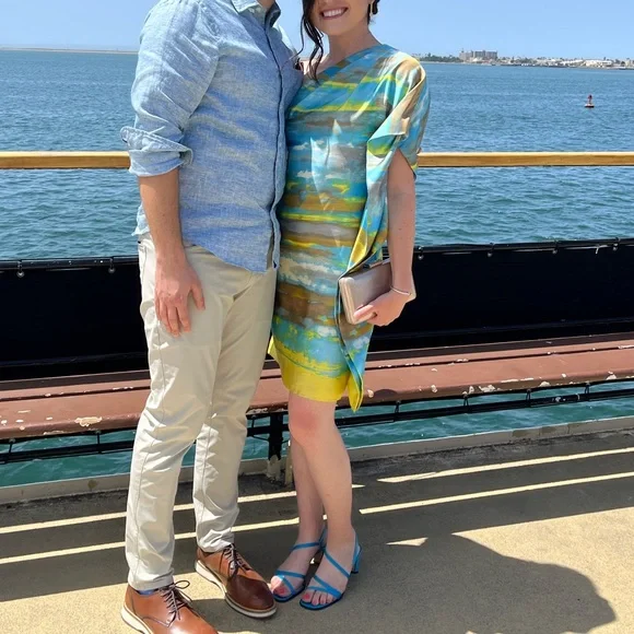 Calvin Klein One-Shoulder Asymmetrical Dress, Size 2 - Picture 3 of 7